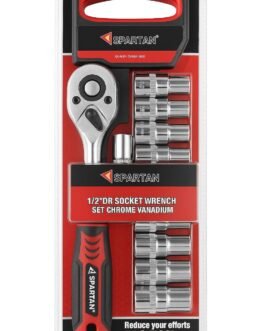SPARTAN 12 in 1 Heavy Duty Socket Set 1/2″ Chrome Vanadium Steel Ratchet Socket Wrench Spanner | Soft Grip 12 Pieces Hand Tool Kit For Mechanic Tool Kits(Pack of 1) SPARTAN 12 in 1 Heavy Duty Socket Set 1/2″ Chrome Vanadium Steel Ratchet Socket Wrench Spanner | Soft Grip 12 Pieces Hand Tool Kit For Mechanic Tool Kits(Pack of 1)