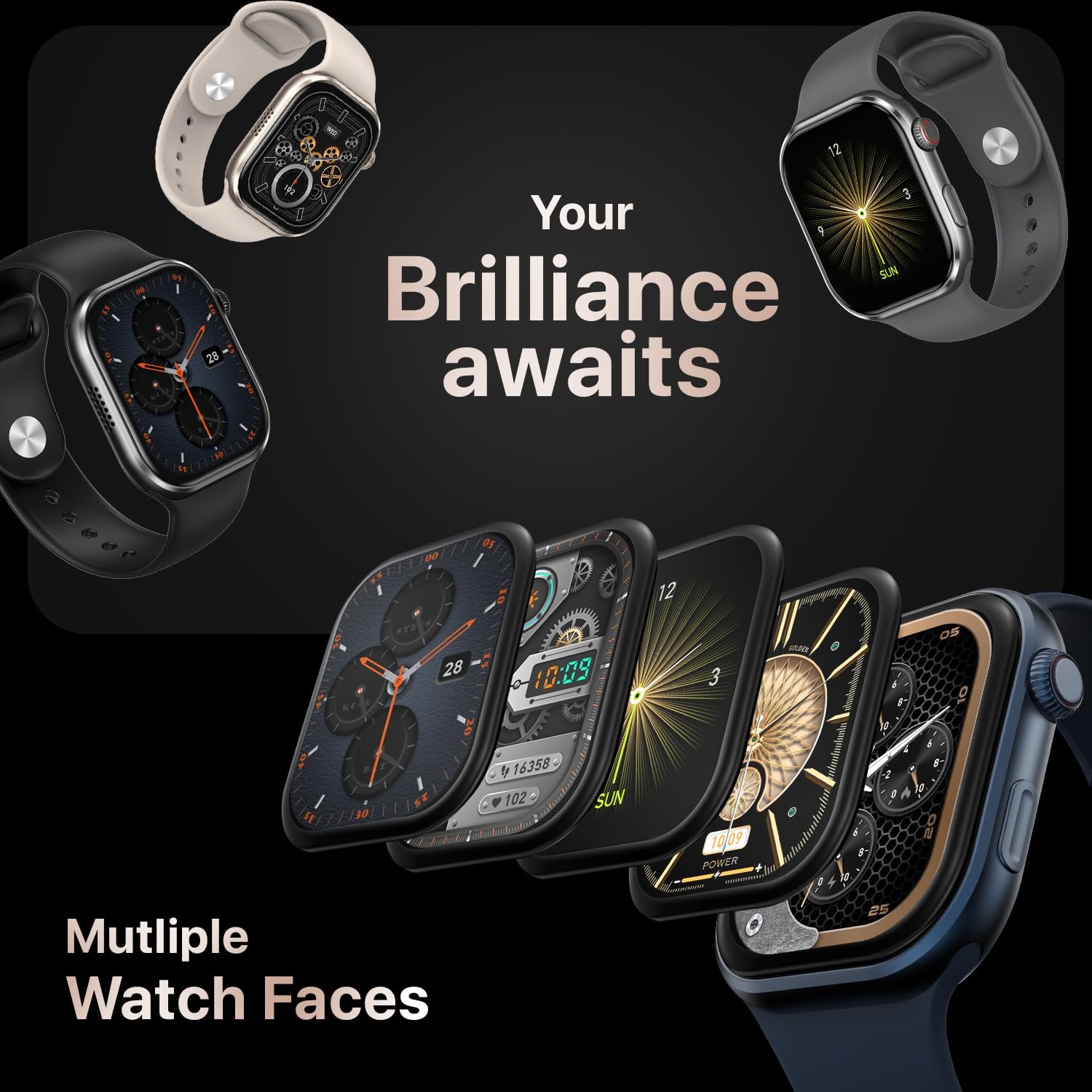 Fire-Boltt Brillia Smart Watch 2.02” AMOLED Display, Bluetooth Calling, SpO2, Heart Rate Monitor, 120+ Sports Modes, Fitness Tracker, Voice Assistant, Smart Watch for Man & Women– Champagne - Image 10