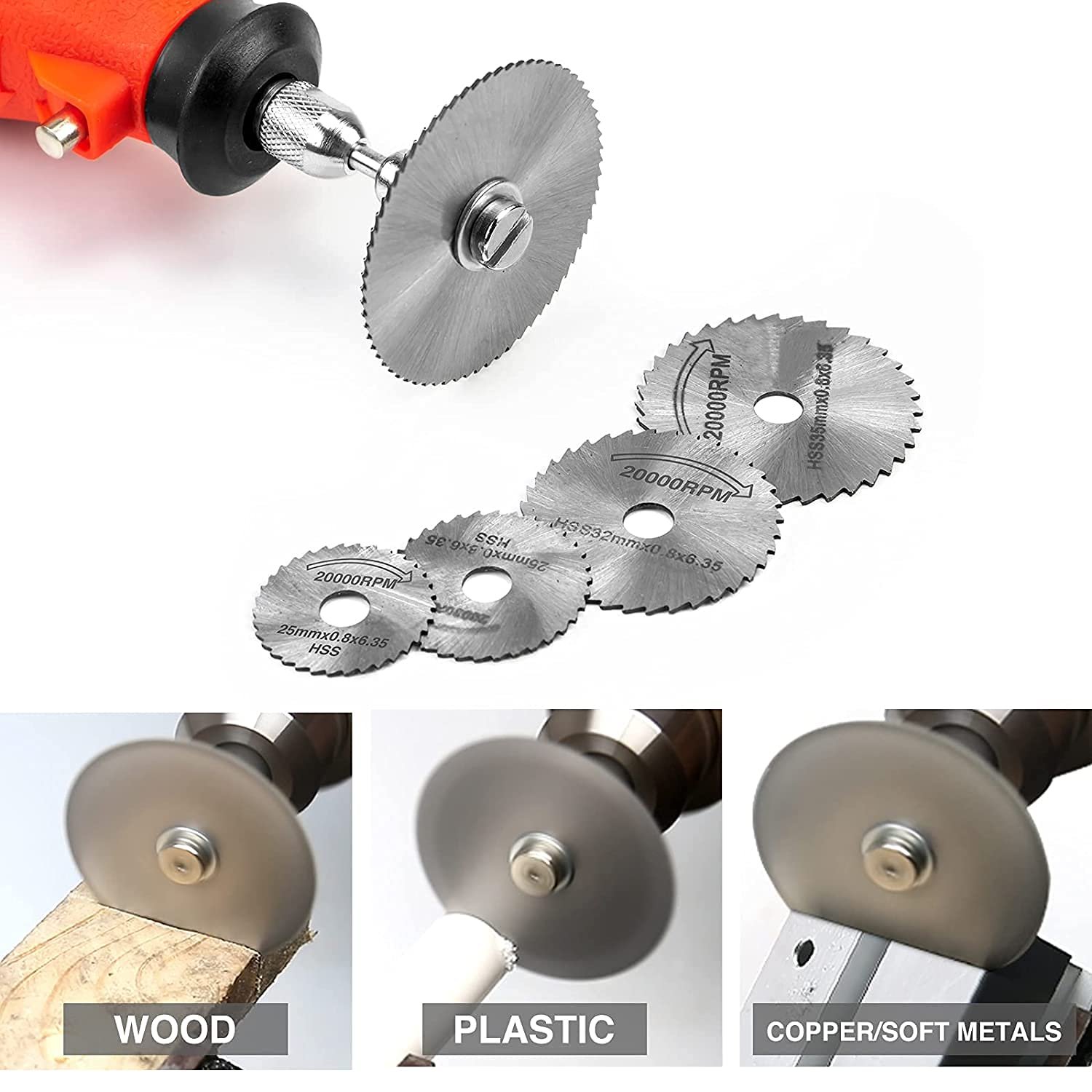 DIY Crafts 5 - Pcs HSS Rotary Saw Blades Blade Disc Saw Carving Buffing Grinder Replacement Mandrel Set Mini Circular Cutter Rotary Tool Cutting Useful Dno2 (Pack Of 1 Kit, Multi Color) - Image 5