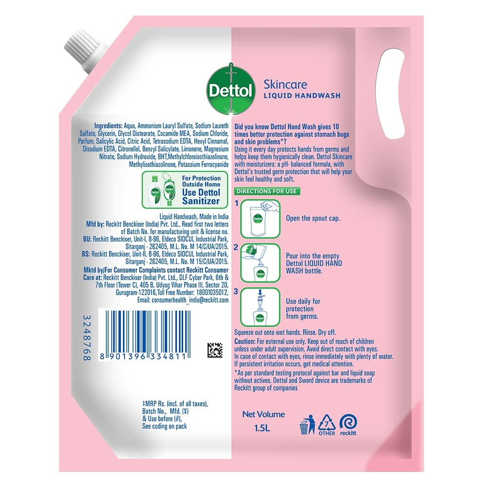 Dettol Liquid Handwash Refill – Skincare Hand Wash- 1350ml | pH Balanced | 10x Better Germ Protection - Image 12