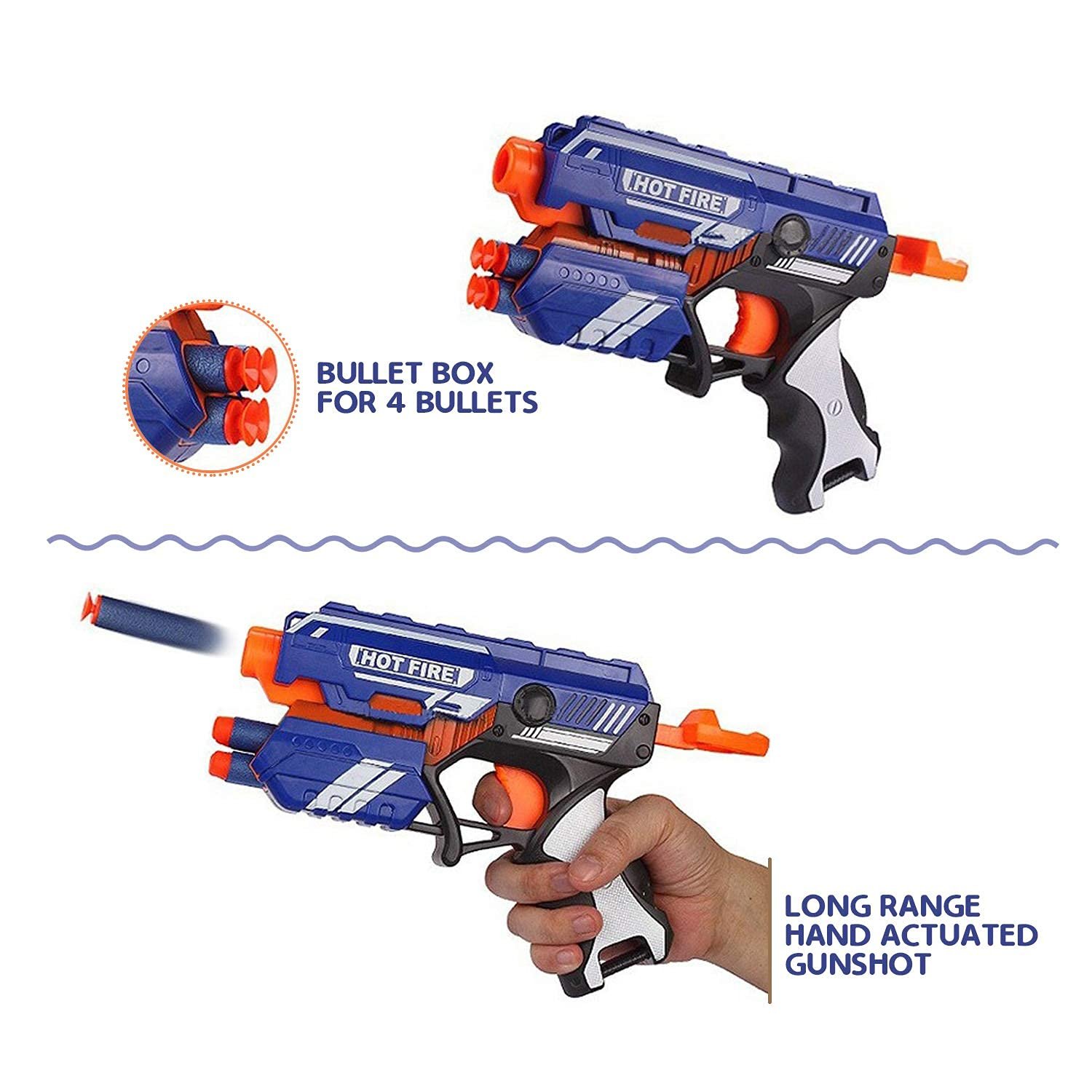 Storio Blaze Storm Hot Fire Soft Bullet Gun Toy With 10 Safe Soft Foam Bullets, Fun Target Shooting Battle Fight Game For Kids Boys (Blaze Storm- Hot Fire),Multicolor - Image 3