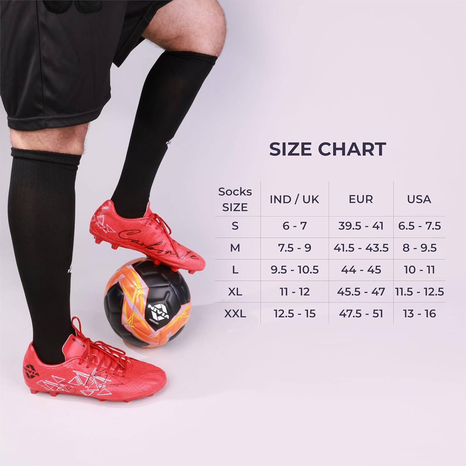 Nivia Plain Encounter Football Stockings, Micro Yarn Stockings, For Men & Women, Knee Length Stockings, Football Socks, Soccer Socks, (Black/White) Size-L - Image 7