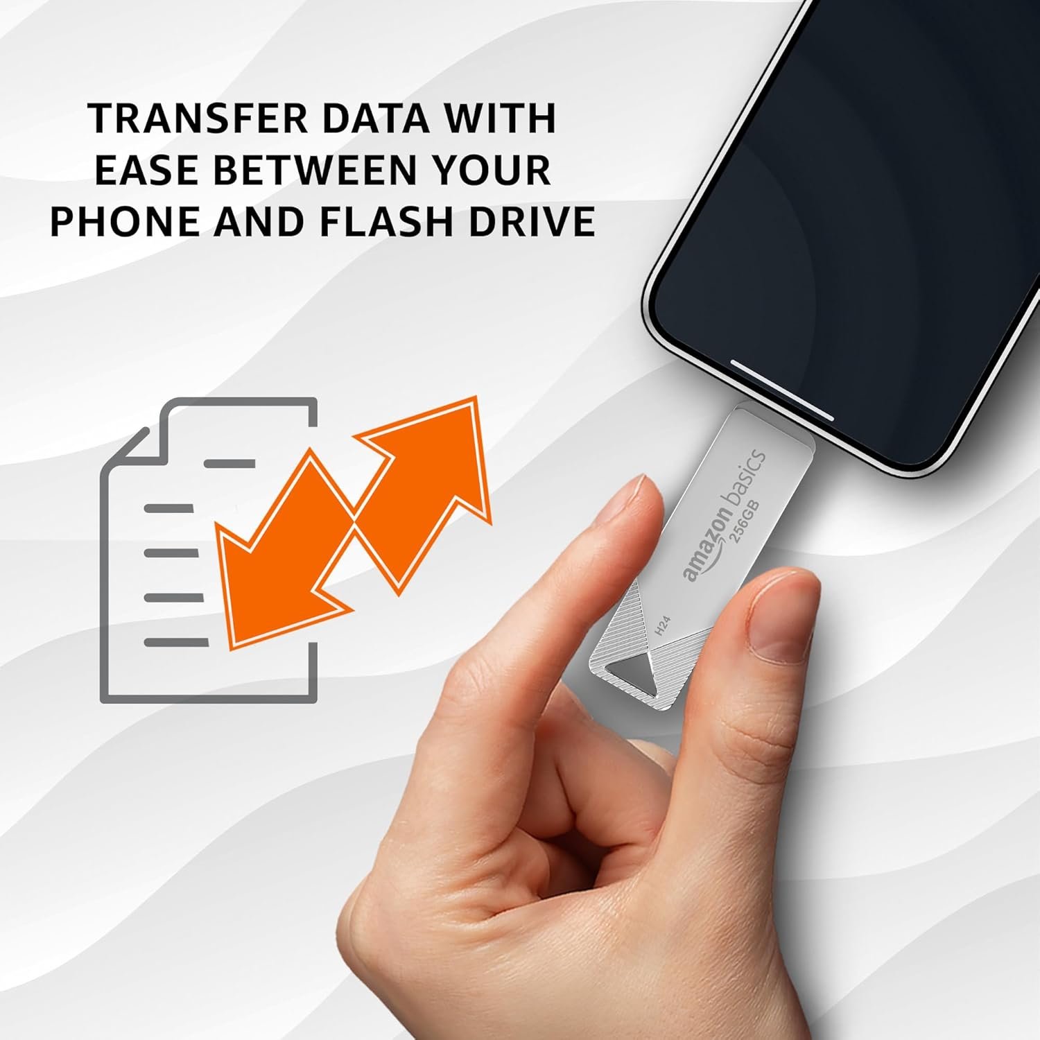 Amazon Basics 256GB USB 3.0 Flash Drive | 80+ Mbps Read Speed | Dual Interface Type-C & USB | High-Speed Data Transfer (Metal) - Image 4