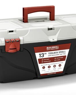BUILDSKILL 13″ Small Tool Box for Home | Convenient Top Lids & Removable Tool Tray | Secure Latch Lock | Key Hole | Heavy Duty Impact Resistant Body | Ideal Repair Toolbox for DIY & Professional Use BUILDSKILL 13″ Small Tool Box for Home | Convenient Top Lids & Removable Tool Tray | Secure Latch Lock | Key Hole | Heavy Duty Impact Resistant Body | Ideal Repair Toolbox for DIY & Professional Use