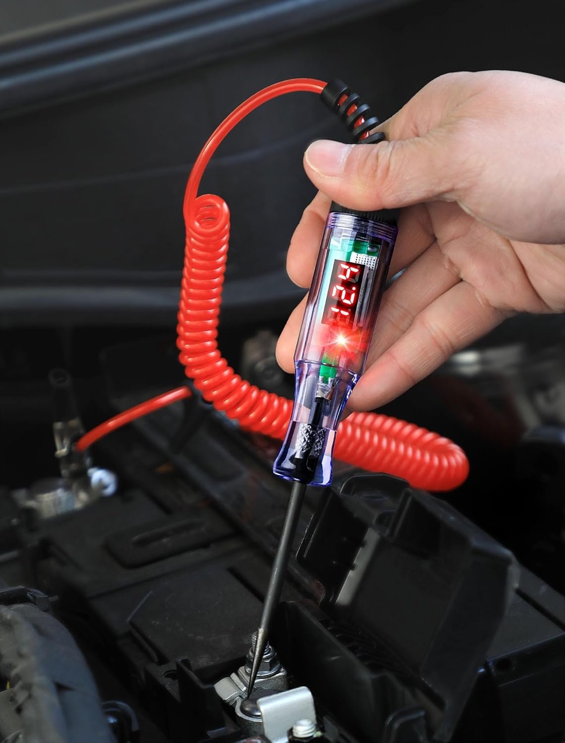 MAKABEE Test Light Automotive 5-90V Digital LED Circuit Tester with Voltage Display, Auto Bidirectional Voltage Tester, Electric Test Pen with Extended Spring Wire & Probe for Car RV Fuse Checker - Image 9