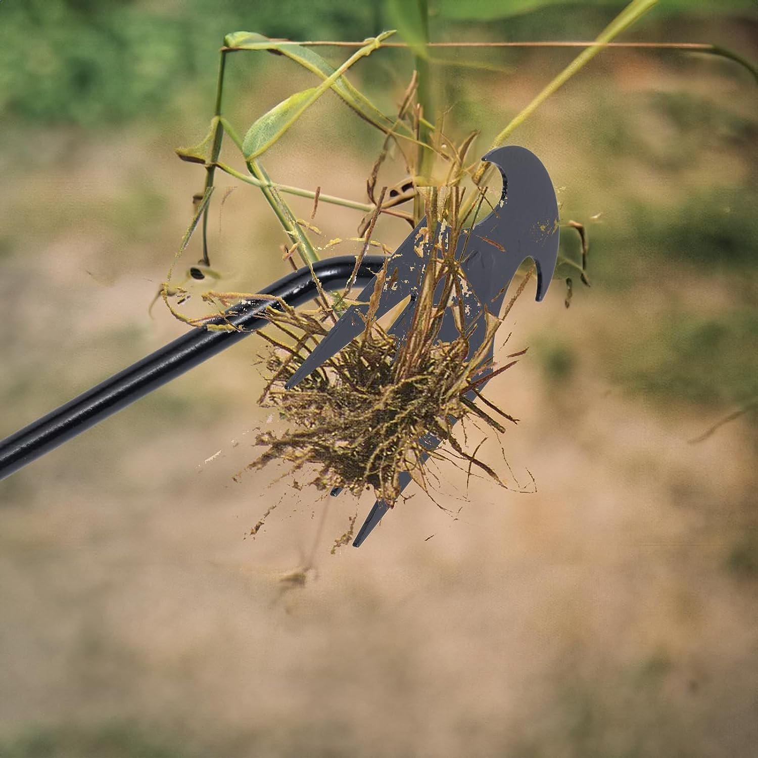 REDBUILD® Garden Weeding Tool with Wooden Handle || Weeder Hand Tool 4 Claws || High Carbon Steel || Manual Weed Puller for Lawn and Garden || Gardening Tools || Weed Removal Tool (Carbon Steel) - Image 4