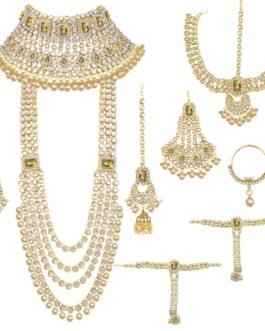 Peora Ethnic Indian Traditional Kundan Dulhan Bridal Jewelry Set Gift for Women Peora Ethnic Indian Traditional Kundan Dulhan Bridal Jewelry Set Gift for Women