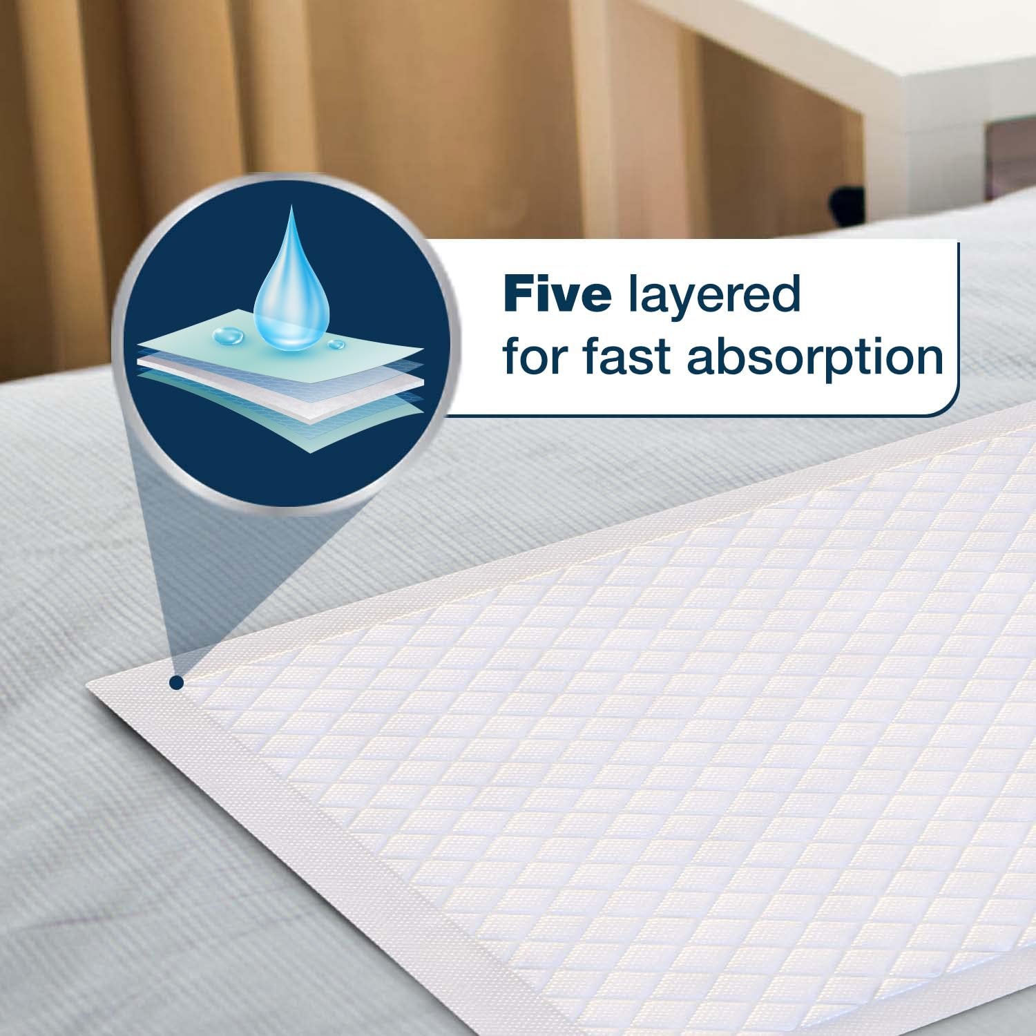 KareIn Classic Underpads, Large, 60 x 90 Cm, 10 Count, Superior Absorbency, Leak Proof, Pack of 1 - Image 5