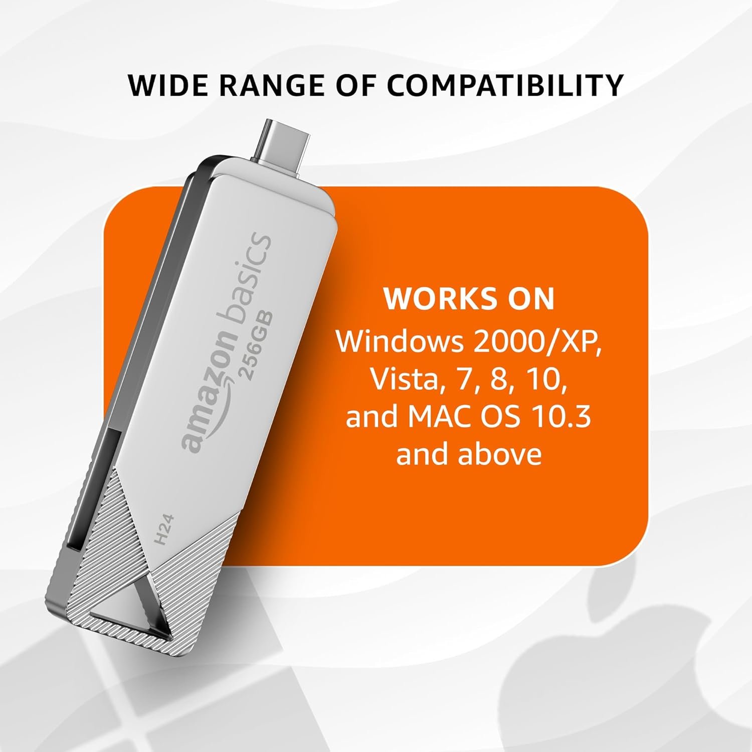 Amazon Basics 256GB USB 3.0 Flash Drive | 80+ Mbps Read Speed | Dual Interface Type-C & USB | High-Speed Data Transfer (Metal) - Image 7