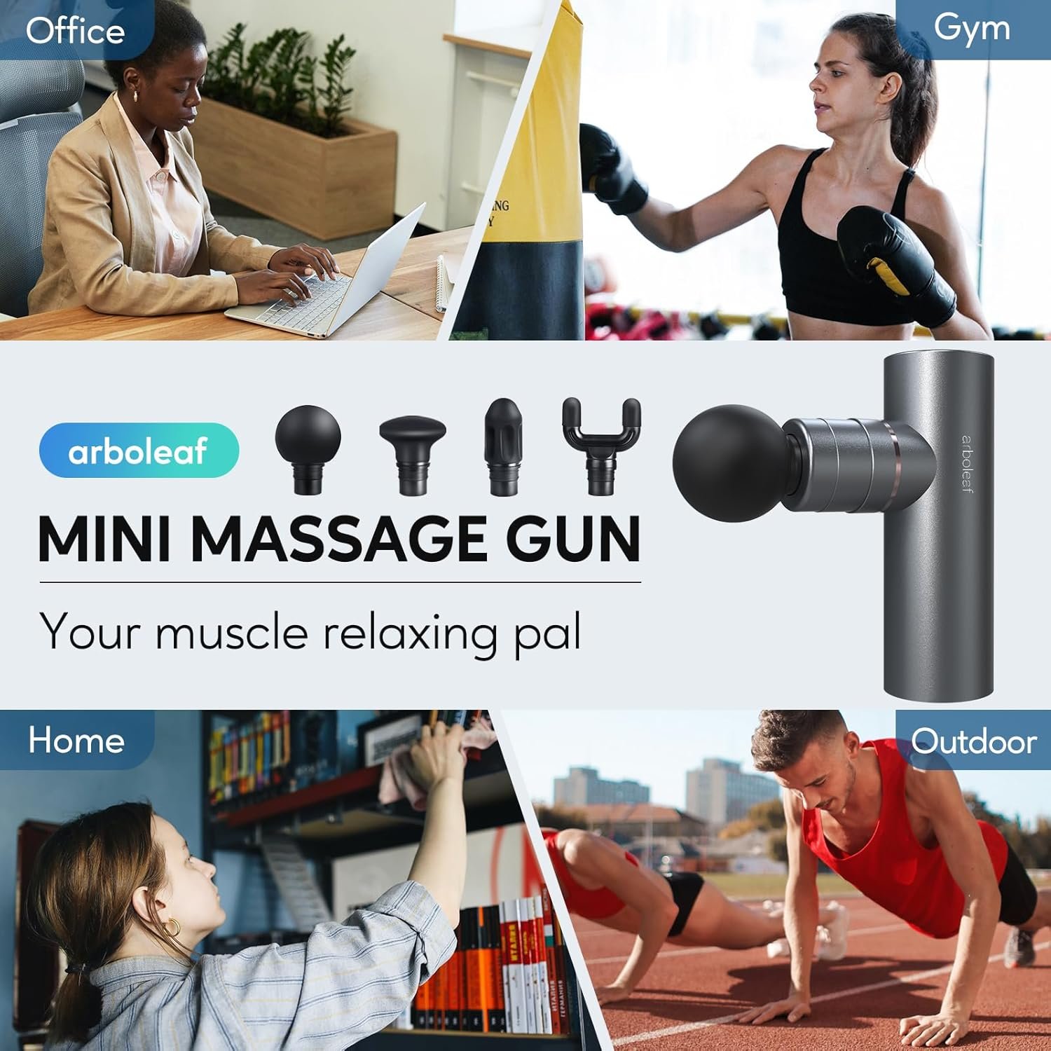 arboleaf Mini Massage Gun with Heat and Cold, Percussion Deep Tissues Muscle Massager, Full-Metal Travel Massage Gun, Portable Handheld Massager for Office Gifts for Him, Home, Athletes - Image 4