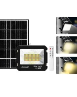 Homehop Solar Flood Light 40 Watt Wall Lamp Outdoor for Home Waterproof Led Automatic Wireless for Garden, Balcony, Pathway, Lawn and Patio (ABS, 3 Color)