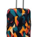 BIGWING Protective Cover in Polyester Fabric with Abstract Print Multicolour | 24′ Inch 65 cm Medium Size | Hard Luggage Trolley Bag Cover (Fitts Only On Fiber – Plastic Trolley Bag)