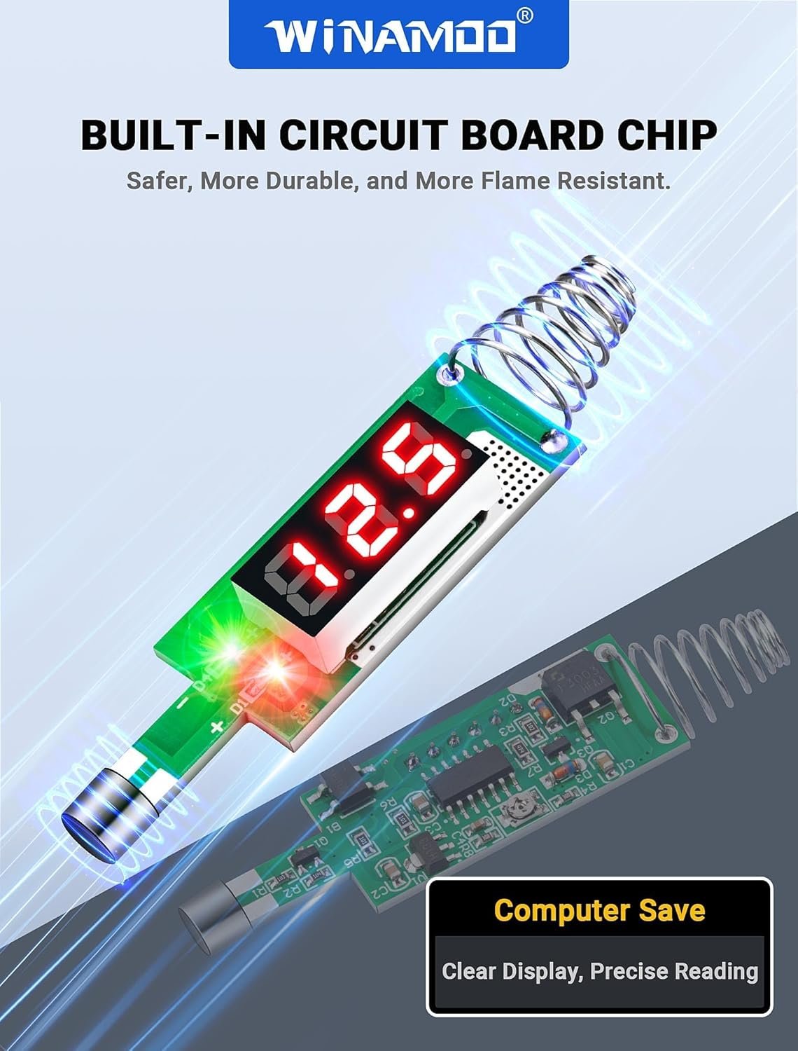 MAKABEE Test Light Automotive 5-90V Digital LED Circuit Tester with Voltage Display, Auto Bidirectional Voltage Tester, Electric Test Pen with Extended Spring Wire & Probe for Car RV Fuse Checker - Image 4