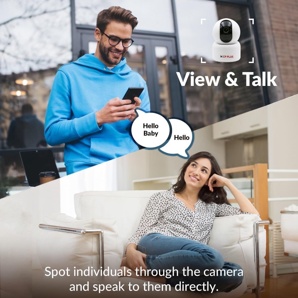 CP PLUS 2MP Full HD Smart Wi-Fi CCTV Home Security Camera | 360° with Pan Tilt | View & Talk | Motion Alert | Night Vision | SD Card (Upto 128 GB), Alexa & Google Support | IR Distance 10mtr | CP-E25A - Image 6