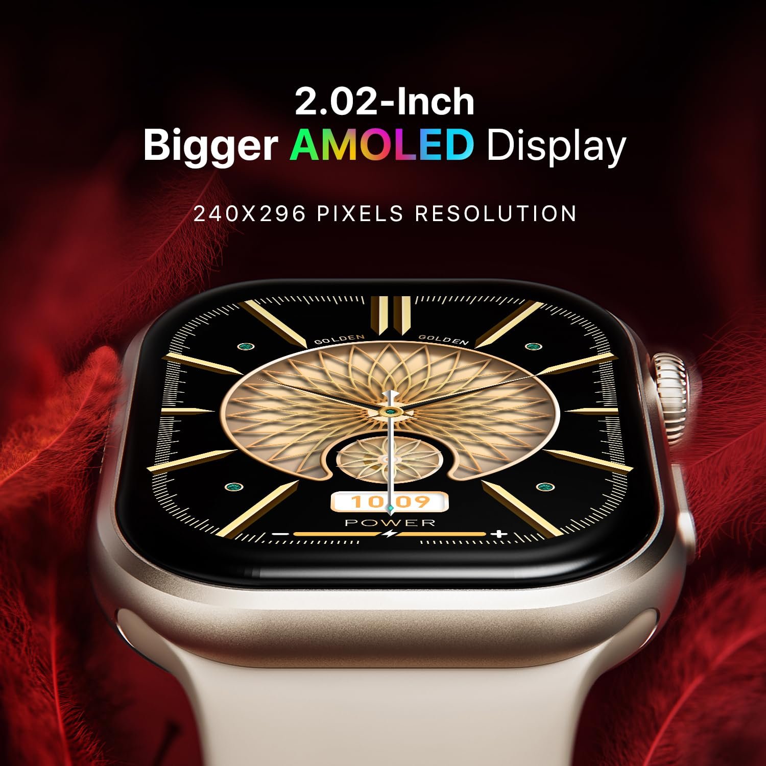 Fire-Boltt Brillia Smart Watch 2.02” AMOLED Display, Bluetooth Calling, SpO2, Heart Rate Monitor, 120+ Sports Modes, Fitness Tracker, Voice Assistant, Smart Watch for Man & Women– Champagne - Image 4