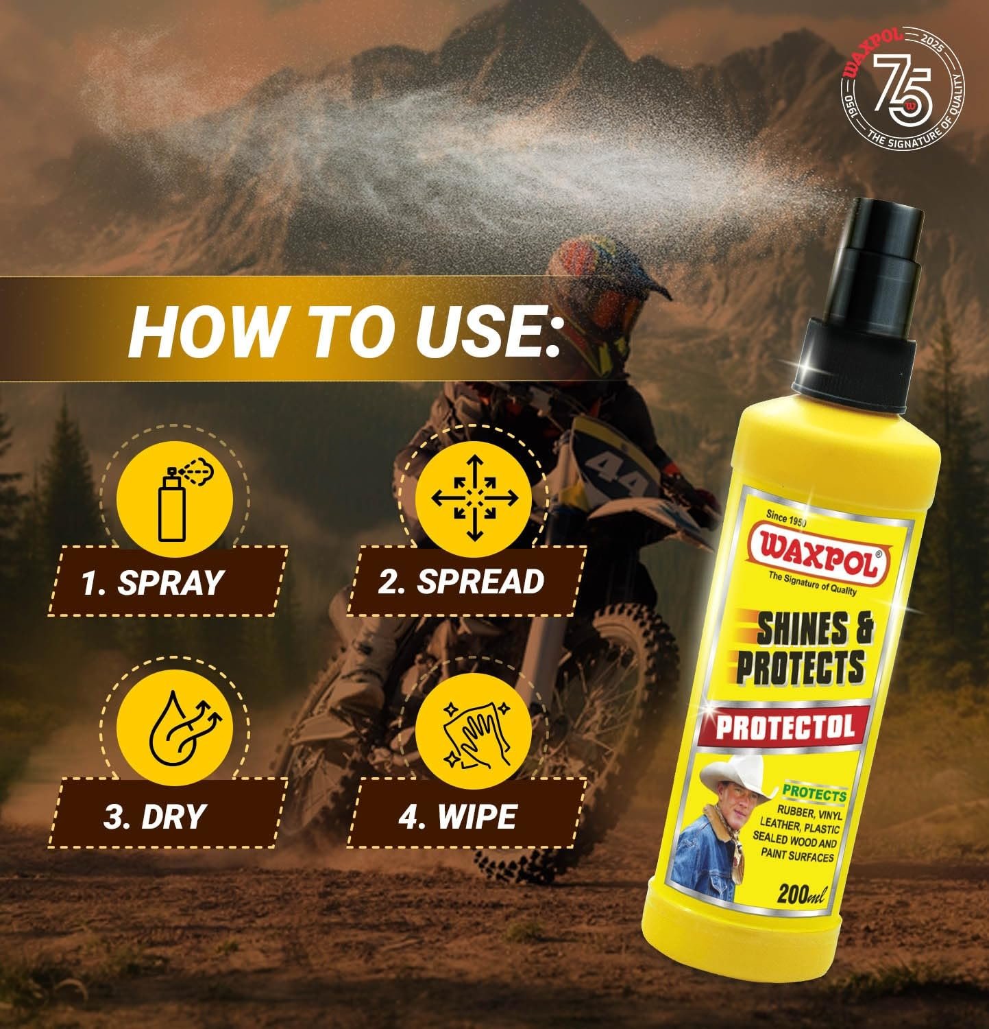 Waxpol Protectol Multipurpose All in One Liquid Polish 200 ml for High Gloss Shine & Protection for Car, bike, Scooter, Household, Office Furniture (Interior & Exterior Use) - Image 5