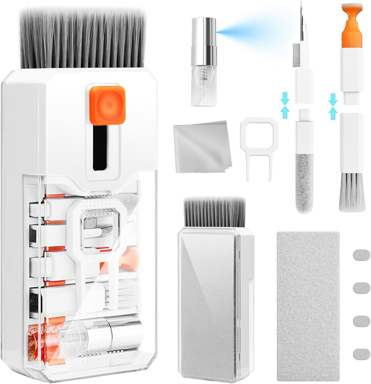 Sounce 10 in 1 Cleaning Kit Computer Screen Brush Tool, Multi-Function Electronic Cleaner Spray for Screen, PCs, Monitors, Keyboards, Desktop, MacBooks, Mobile, iPhones, Earbuds, and Camera - White - Image 2