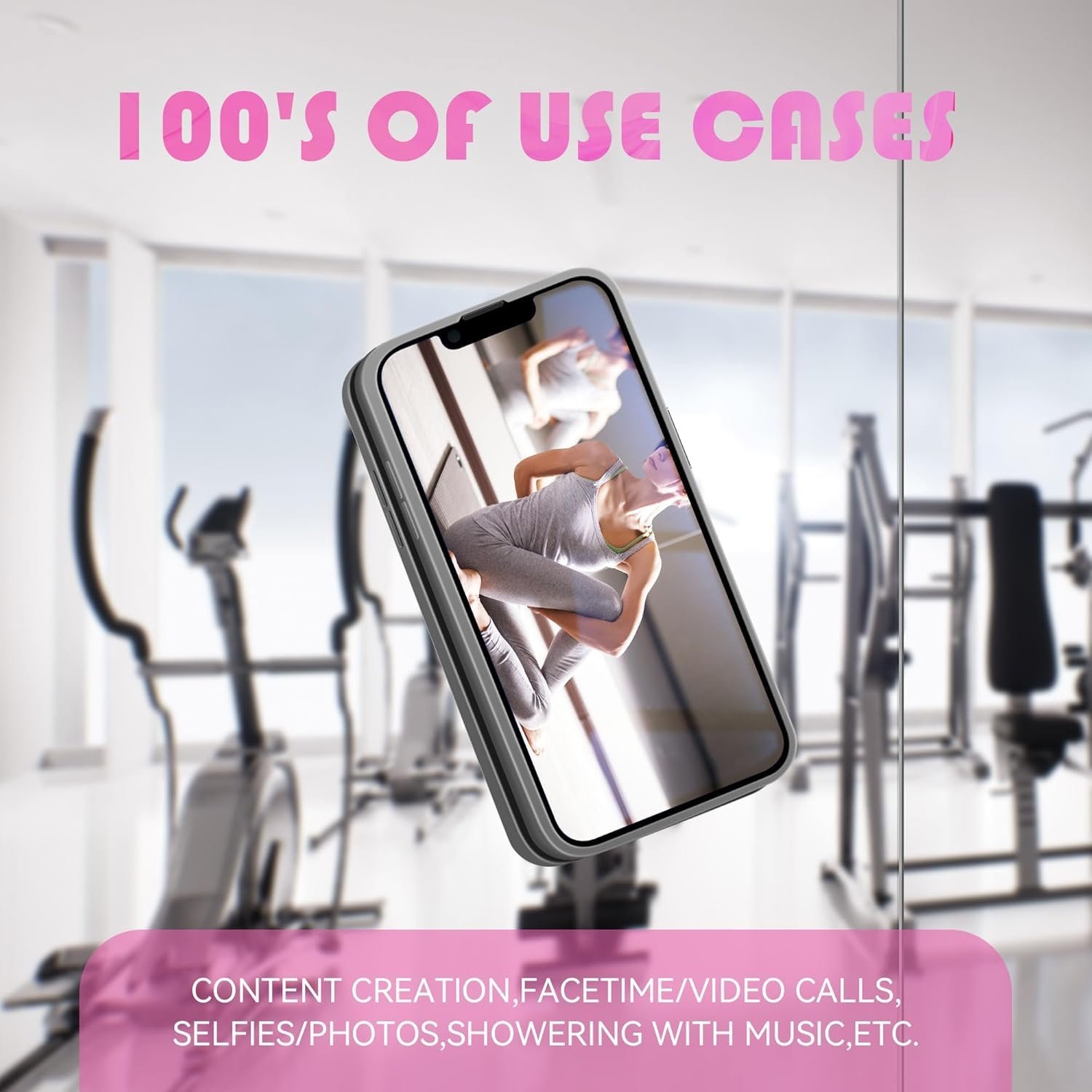 EDNITA Suction Phone Case, Phone Suction Sticker, Silicone Suction Phone Case for Hands-Free Mobile Accessory Holder Grip, Video Phone Accessory Compatible Mirror, Shower-(Pink) - Image 5