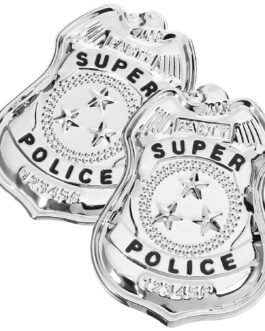 Pmeixcy Metal Police Badge with Star Design for Adults – 6 cm Silver Costume Accessory with Pin Fastening for Halloween, Cosplay, Fancy Dress & Cops & Robbers Themes Pmeixcy Metal Police Badge with Star Design for Adults – 6 cm Silver Costume Accessory with Pin Fastening for Halloween, Cosplay, Fancy Dress & Cops & Robbers Themes
