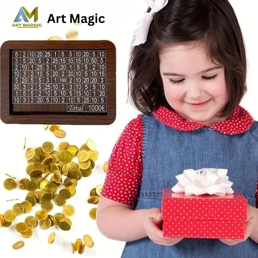 Art Maggic ₹1,00,000 Money Saving Challenge Wooden Frame – Smart Daily Savings Tracker Board - Image 3