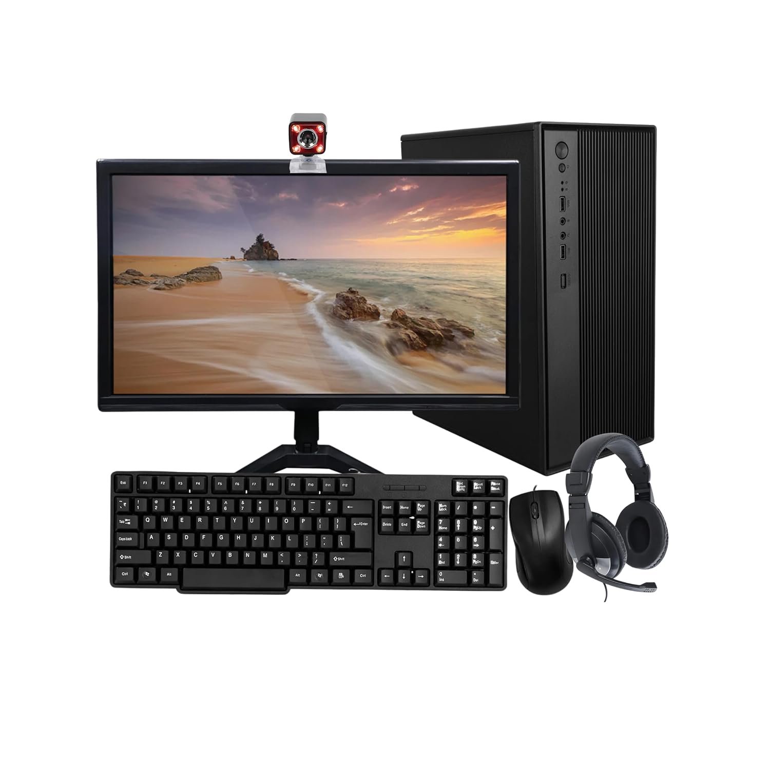 TECNICO Student Learning Desktop Set, 20" HD All-in-One Computer, Dual Core, 8 GB DDR3 RAM, 128 GB SSD, 20" LED Monitor, Keyboard & Mouse, Webcam, Headphone & Mic, WiFi - Image 2