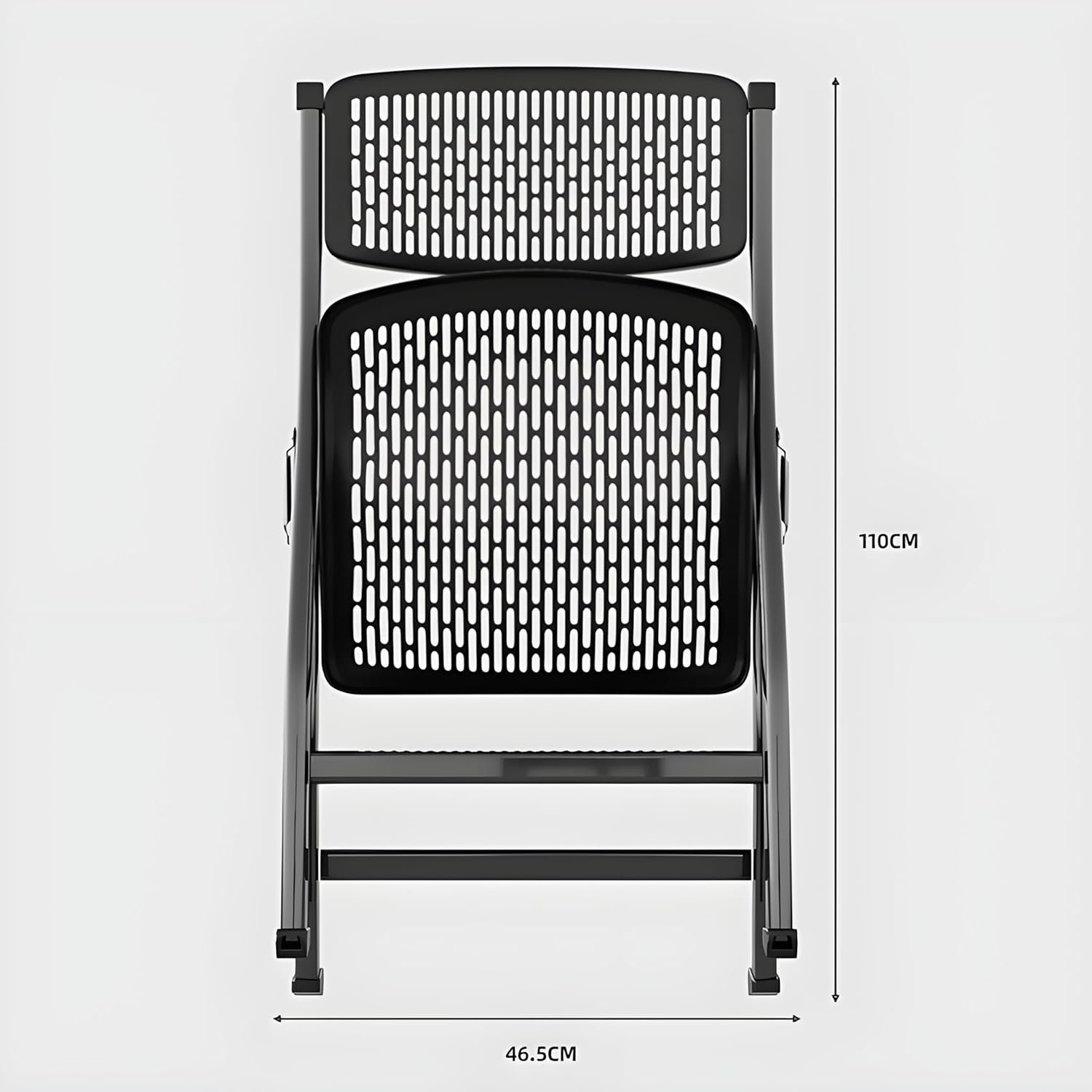 MRC Lazer Folding Chair with Breatheable Nylon Seat for Space-Saving Design for Home, Office, and Dorm Rooms Kitchen,Work,Sturdy,Garden,Balcony,Restaurant Chair (Black) - Image 3