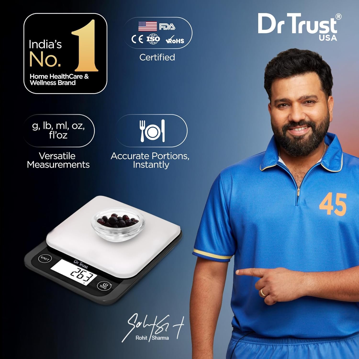 Dr Trust USA 528 Electronic Kitchen Weighing Scale For Portioning Ingredients & Cooking Diet Food At Home & Shop, Baking Weight Machine for Chefs (5 Kg) - Image 2