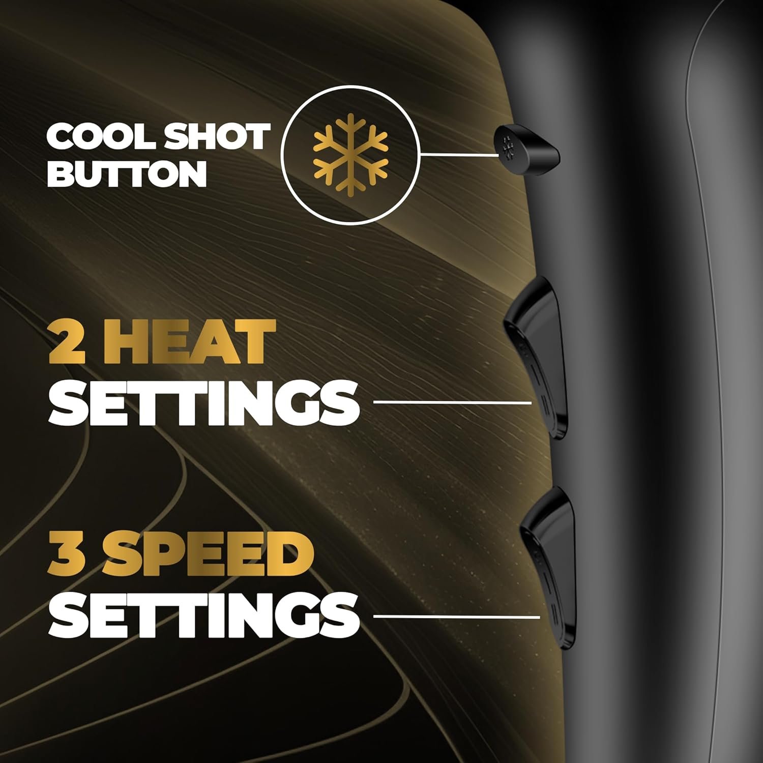 Beardo Studio Professional Tornado Hair Dryer with 2000 Watts Power | AC Motor, Concentrator, Diffuser, 2 Speeds, 3 Temperature Settings & Cool Shot feature | Suitable for Professional Drying Experience | Gift For Brother | Gift For Friends - Image 5