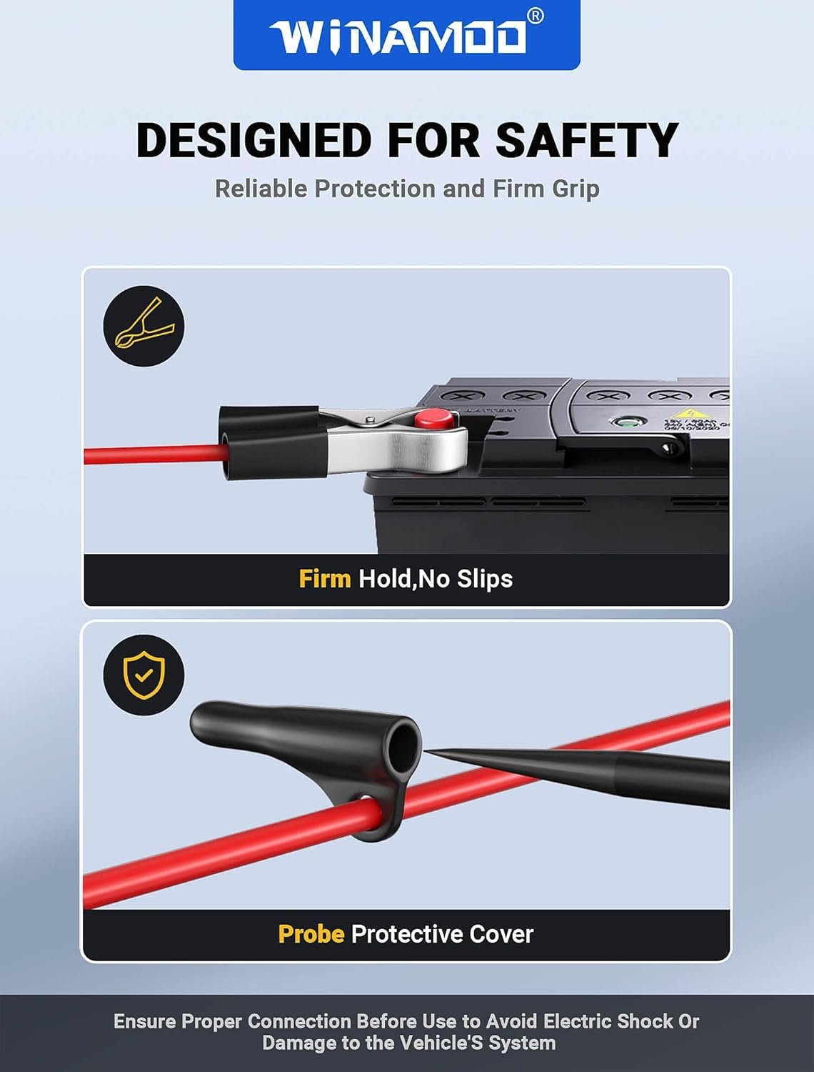 MAKABEE Test Light Automotive 5-90V Digital LED Circuit Tester with Voltage Display, Auto Bidirectional Voltage Tester, Electric Test Pen with Extended Spring Wire & Probe for Car RV Fuse Checker - Image 6