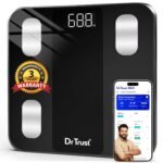 Dr Trust USA 526 Legend BMI Weight Scale & Body Fat Analyzer with IOS/Android App Sync,14 Essential Composition Metrics Weighing Machine for Home Health Monitoring (Black)
