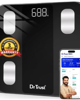 Dr Trust USA 526 Legend BMI Weight Scale & Body Fat Analyzer with IOS/Android App Sync,14 Essential Composition Metrics Weighing Machine for Home Health Monitoring (Black)