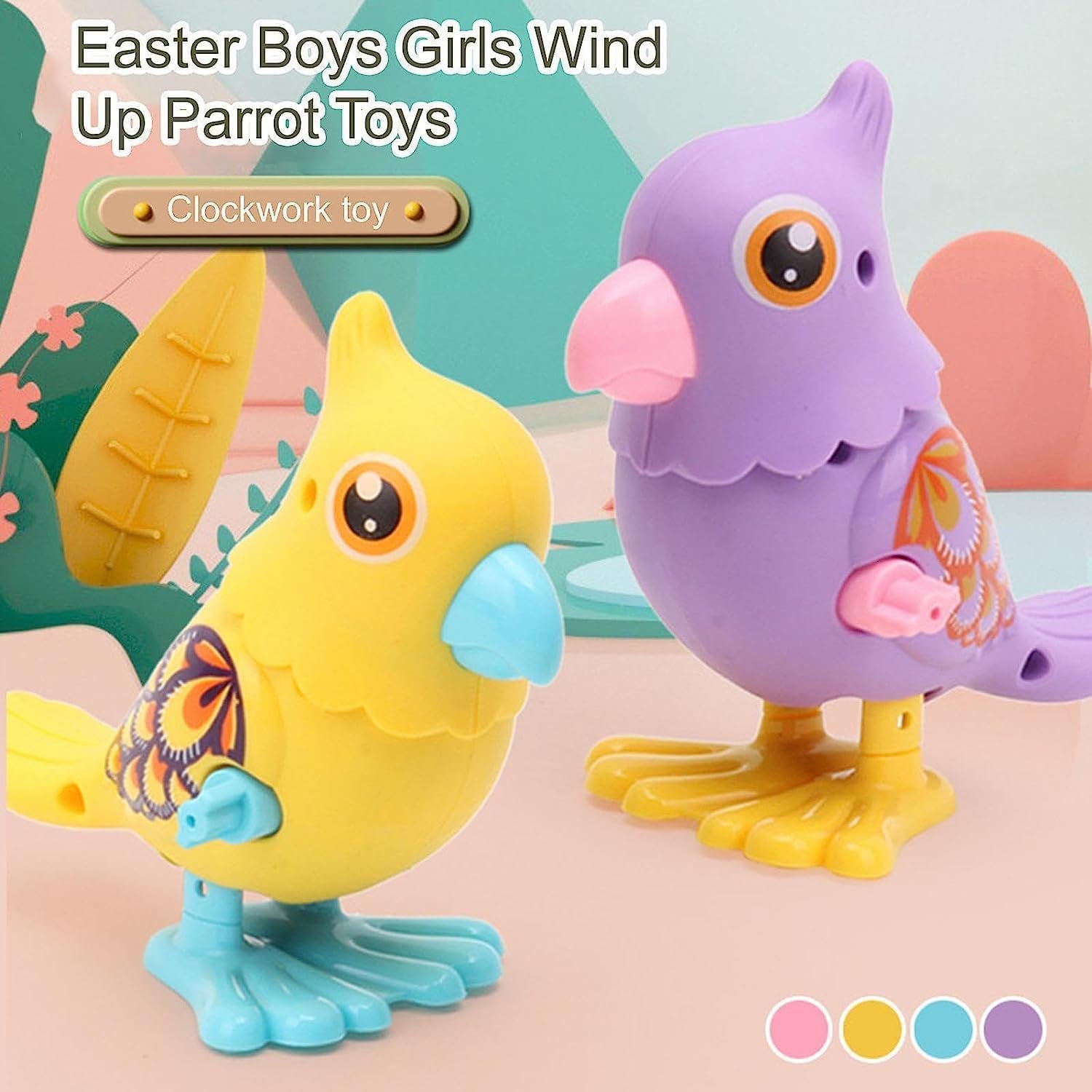 SUPER TOY Jumping Bird Animals Key Operated Wind Up Toys for Toddler Kids Colorful Funny Moving Toys for Babies 6-12 Months Pack of 3 (Assorted) - Image 2