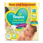 Pampers Active Baby Diapers, New Born, Extra Small, (NB, XS) size, 24 Count, Taped style diaper