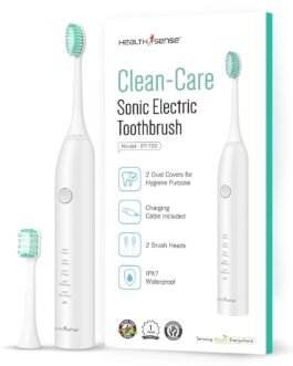 HealthSense Clean-Care ET 720 Rechargeable Sonic Electric Toothbrush with Extra Head & Dust Cover | IPX7 Waterproof & 5 Dynamic Cleaning Modes | One Year Warranty (White) HealthSense Clean-Care ET 720 Rechargeable Sonic Electric Toothbrush with Extra Head & Dust Cover | IPX7 Waterproof & 5 Dynamic Cleaning Modes | One Year Warranty (White)