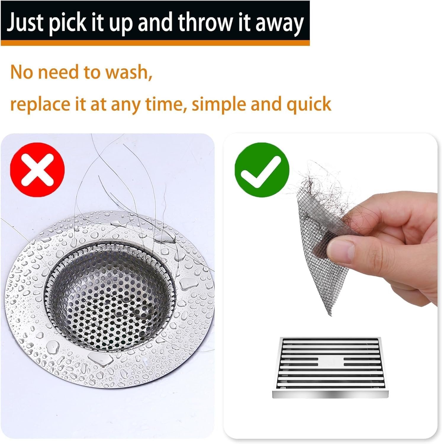 Rushwak Self Adhesive Mesh Roll for Bathroom Drain Kitchen Sink Strainer Disposable Hair Catcher Shower Drain Mesh Stickers Cuttable PVC Mesh Shower Drain Cover Hair Catcher for Any Length (12cm x 4m) - Image 9