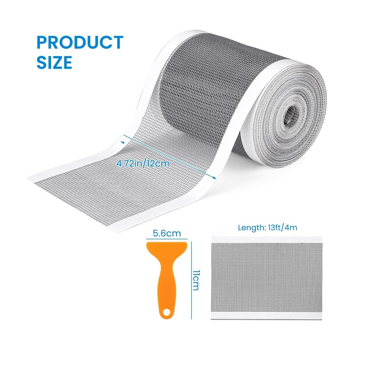 Rushwak Self Adhesive Mesh Roll for Bathroom Drain Kitchen Sink Strainer Disposable Hair Catcher Shower Drain Mesh Stickers Cuttable PVC Mesh Shower Drain Cover Hair Catcher for Any Length (12cm x 4m) - Image 3