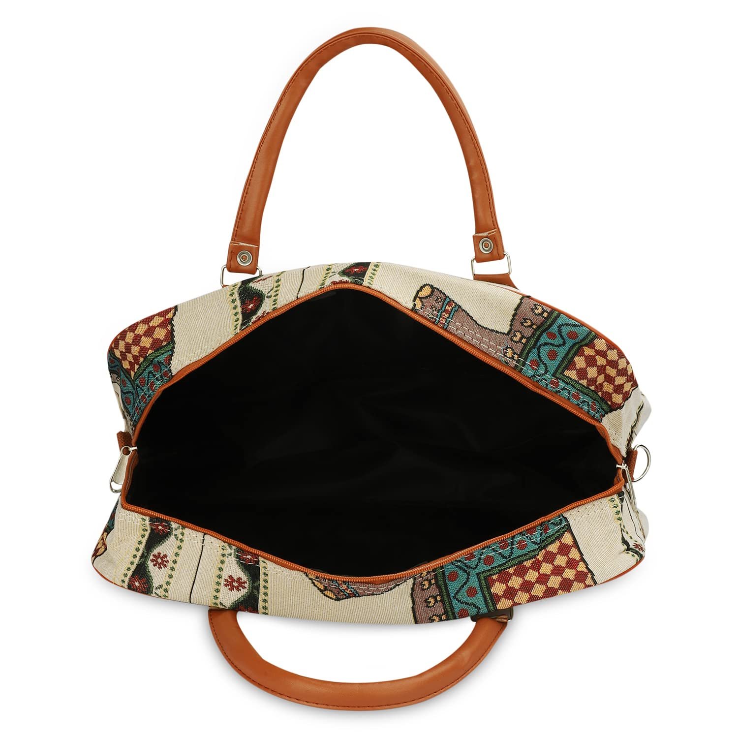 NFI Essentials Small Canvas Duffle Travel Bag for Men and Women, Luggage Travelling Bag for Women, Stylish Duffel Cabin Size Air Bag Hand Bag (21L), 18 Cms, Beige - Image 8