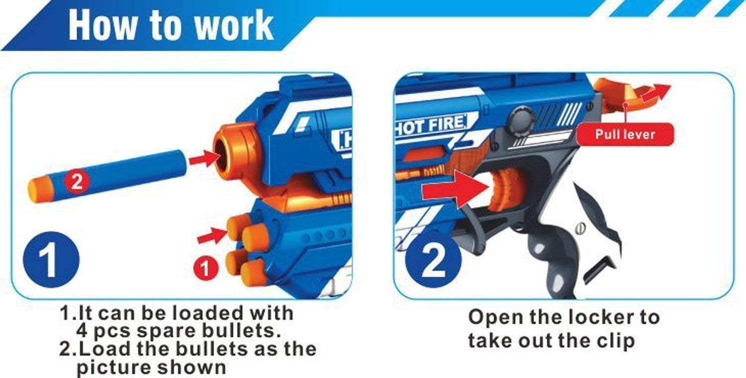 Storio Blaze Storm Hot Fire Soft Bullet Gun Toy With 10 Safe Soft Foam Bullets, Fun Target Shooting Battle Fight Game For Kids Boys (Blaze Storm- Hot Fire),Multicolor - Image 7