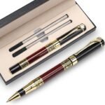 Krifa Enterprise Ballpoint Pen Black Refill,Business pens,Luxury Pen,Best Ball Gift Set for Men & Women Professional Executive,Office,Nice Pens Classy Gift Box… (Red)