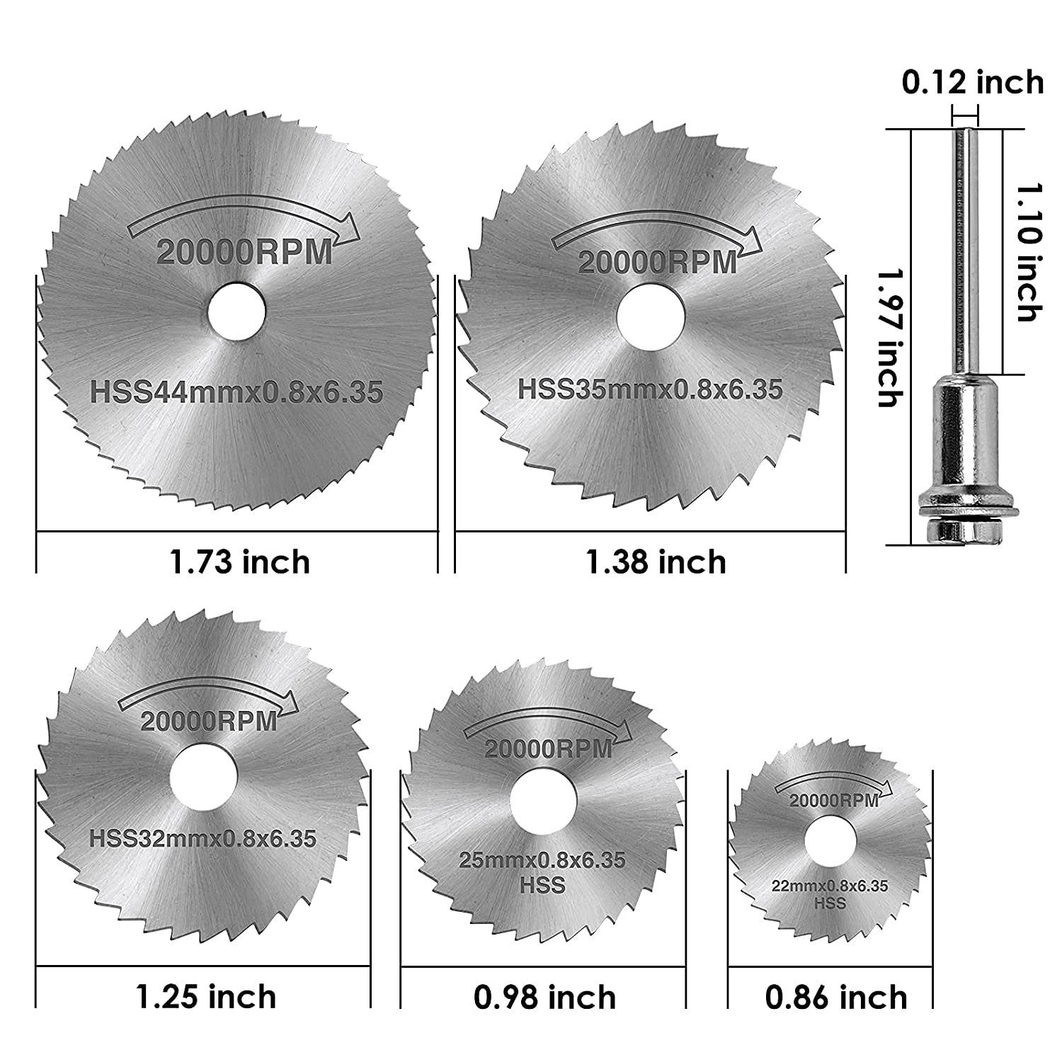 DIY Crafts 5 - Pcs HSS Rotary Saw Blades Blade Disc Saw Carving Buffing Grinder Replacement Mandrel Set Mini Circular Cutter Rotary Tool Cutting Useful Dno2 (Pack Of 1 Kit, Multi Color) - Image 2