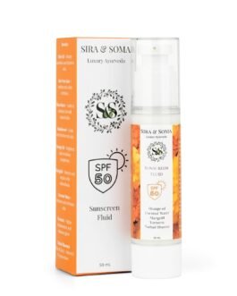 Sira & Soma Mineral Sunscreen | Lightweight | SPF 50 PA +++ | For all skin types | Ayurvedic Formula | Goodness of Yashad Bhasma, Coconut Water, Turmeric & Orange | No White Cast | UVA/UVB, Broad Spectrum Protection & Blue Light Protection | Non- Comedogenic | Clinically Tested | Tan Protection | For Men & Women | 50 ML Sira & Soma Mineral Sunscreen | Lightweight | SPF 50 PA +++ | For all skin types | Ayurvedic Formula | Goodness of Yashad Bhasma, Coconut Water, Turmeric & Orange | No White Cast | UVA/UVB, Broad Spectrum Protection & Blue Light Protection | Non- Comedogenic | Clinically Tested | Tan Protection | For Men & Women | 50 ML