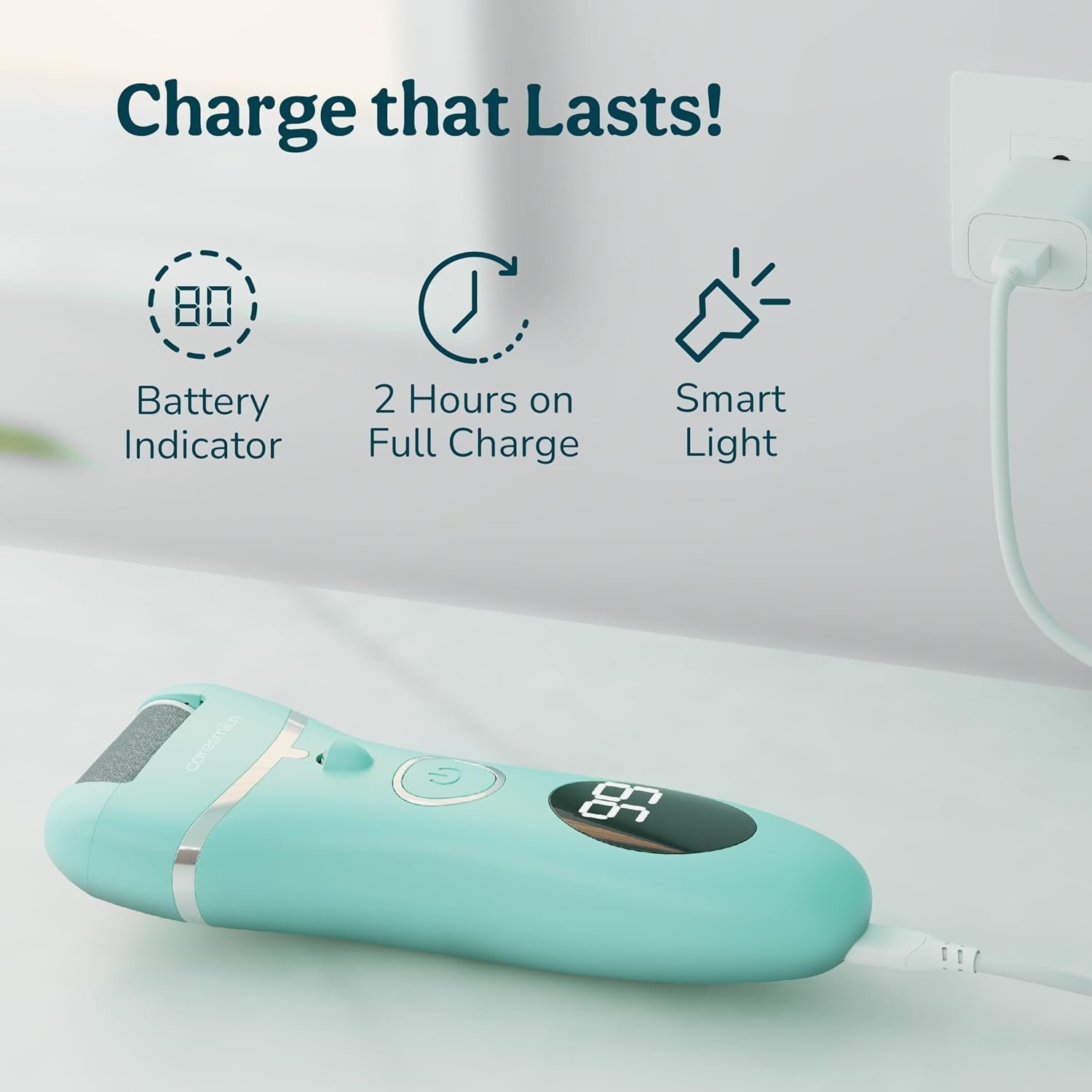 CARESMITH Bloom Callus Remover For Feet Electronic | Foot Scrubber For Dead Skin | 3 Crystal Quartz Heads Suitable For Dead Skin Remover | Pedicure Kit For Women As Foot Cleaner - Image 4