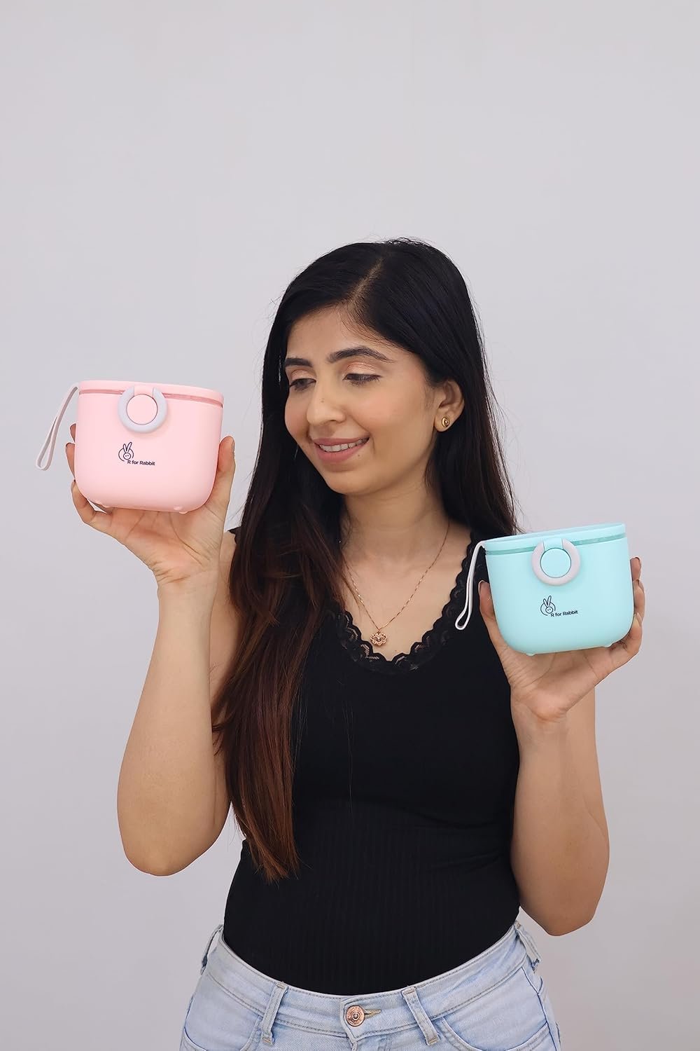 R for Rabbit Silicone First Feed Meal Box for Baby, Kids Multi-Functional Milk Powder Container Box 210G (Blue) - Image 10