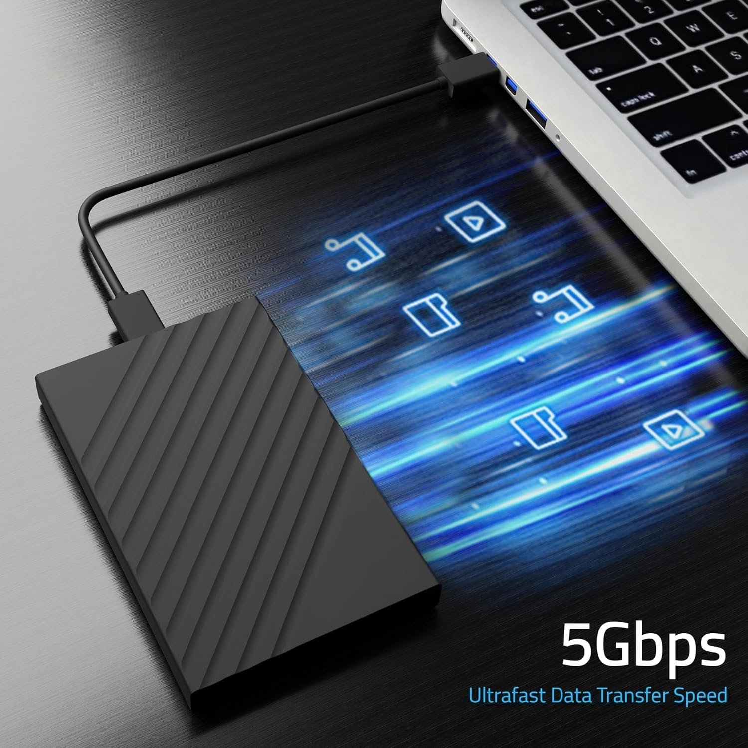 500GB Portable External Hard Drive USB 3.0, High Speed Data Transfers, Supports Windows, Linux and Mac OS Systems, Compatible with, PlayStations, TV, and Other Devices. - Image 7