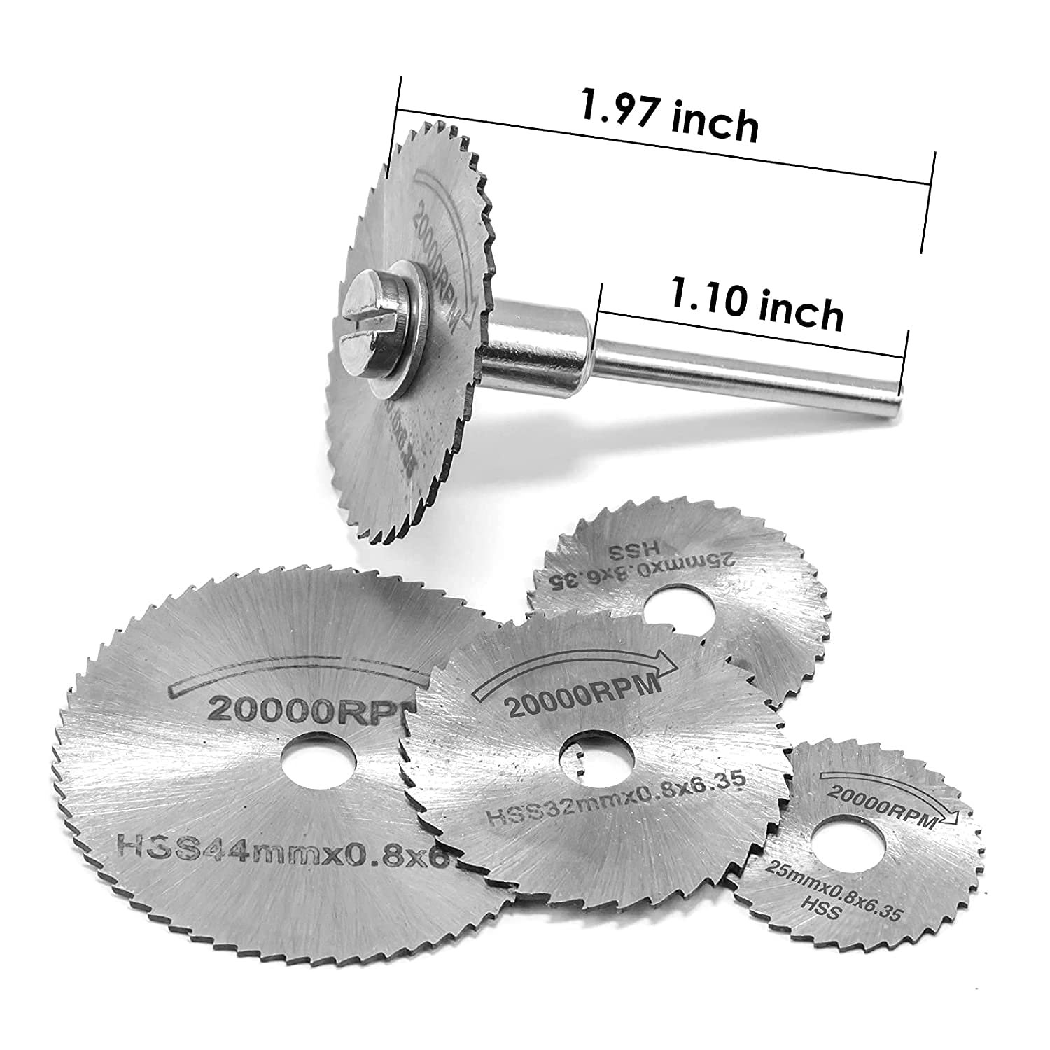DIY Crafts 5 - Pcs HSS Rotary Saw Blades Blade Disc Saw Carving Buffing Grinder Replacement Mandrel Set Mini Circular Cutter Rotary Tool Cutting Useful Dno2 (Pack Of 1 Kit, Multi Color) - Image 3