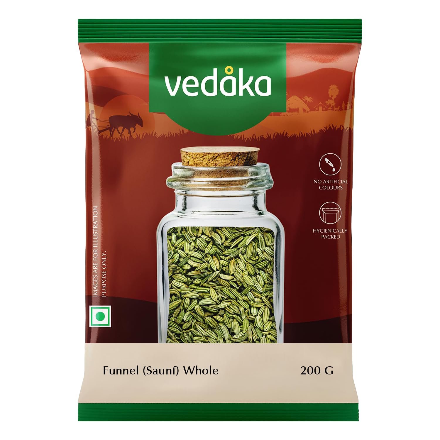 Amazon Brand - Vedaka Fennel Whole | 200 G | Saunf | No Added Colours or Preservatives - Image 2
