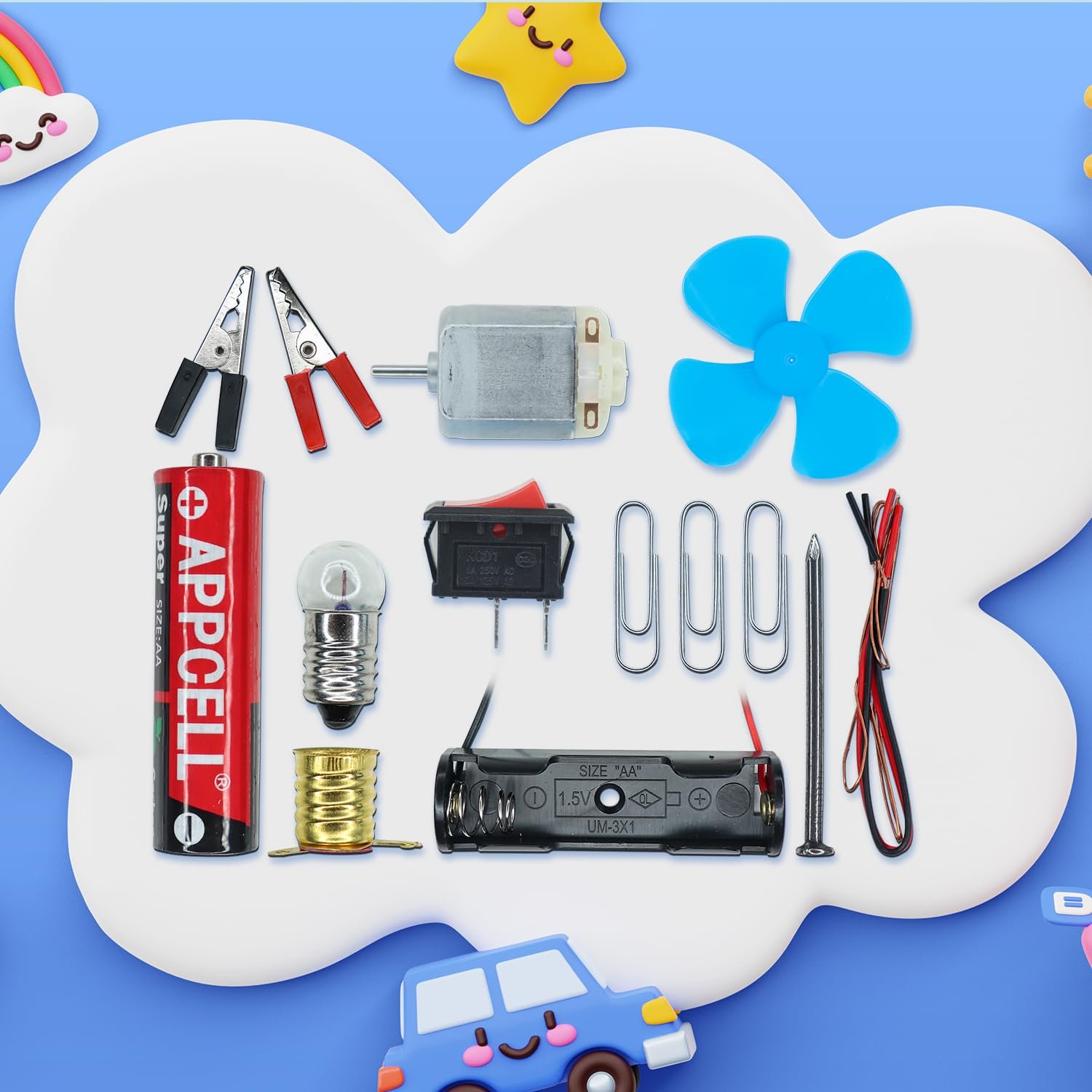 Electronic Spices Science Experiment Kit – for Kids, STEM Kit, Electric Circuit Kit with Motor Fan Toy, DIY Kit for Students, Science Experiment Kit - Image 2