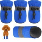 KUTKUT Small Dog Boots Paw Protector, Anti-Slip Shoes Pet Booties with Reflective Straps for Shihtzu, Poodle, Lhasa Apso Bichon, Cavalier King Charls etc (Size: 5, Feet Long: 5.5cm, Feet Wide:4.5cm)