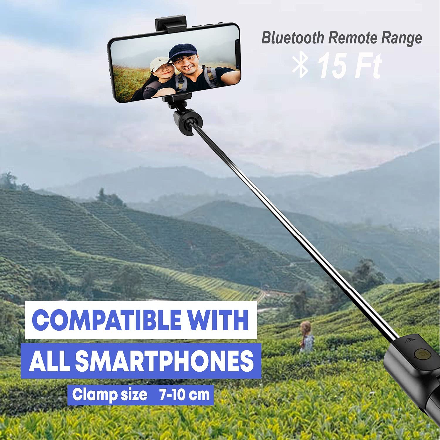 Tygot Bluetooth Extendable Selfie Sticks with Wireless Remote and Tripod Stand, 3-in-1 Multifunctional Selfie Stick with Tripod Stand Compatible with iPhone/OnePlus/Samsung/Oppo/Vivo and All Phones - Image 6
