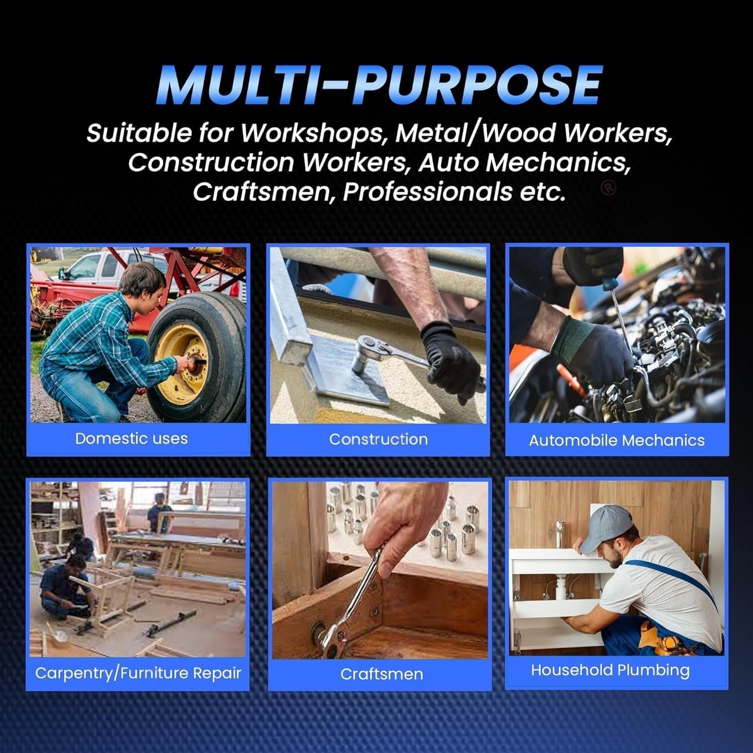 AEGON SPEAR SA46 Heavy Duty 1/4" Combinational 46 Pcs Chrome Vanadium Ratchet Socket Wrench Hand Tool Kit Set For Repairing Work, DIY, Auto Repairs Car & Bike - Image 4